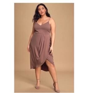 Lulus Reinette Mauve Purple Midi Dress Size 2X